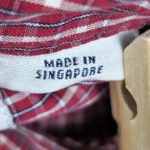 J.Crew Red Plaid Button-Up Shirt Men’s Small Long Sleeve 100% Cotton Casual - Picture 9 of 11